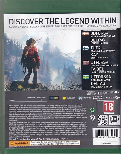 Rise of the Tomb Raider - Xbox One Spil (B-Grade) (Genbrug)